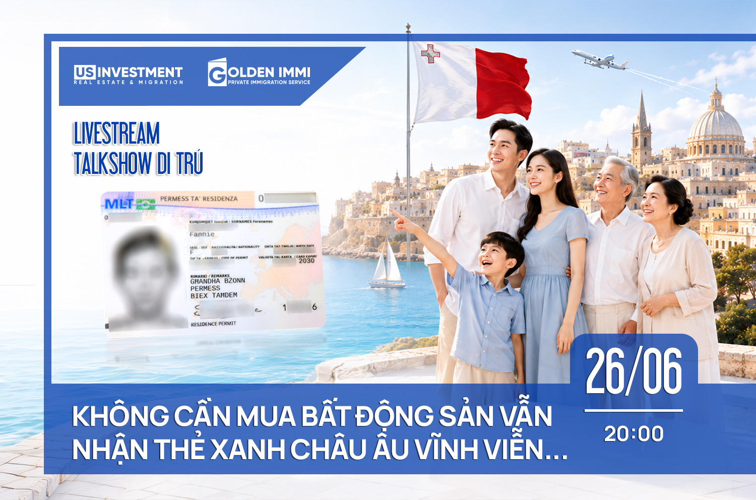 KHÔNG CẦN MUA BẤT ĐỘNG SẢN VẪN NHẬN THẺ XANH CHÂU ÂU VĨNH VIỄN